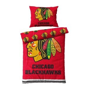 TipTrade Mikroplyšové povlečení NHL 140x200/70x90cm, Chicago Blackhawks