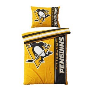 TipTrade Mikroplyšové povlečení NHL 140x200/70x90cm, Pittsburgh Penguins