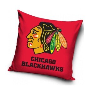 TipTrade Velurový Polštář NHL 40x40cm, Chicago Blackhawks
