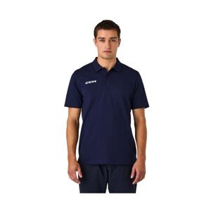 CCM Triko CCM Team Short Sleeve Polo SR, tmavě modrá, Senior, XL