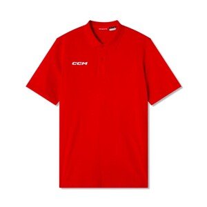 CCM Triko CCM Team Short Sleeve Polo SR, červená, Senior, M