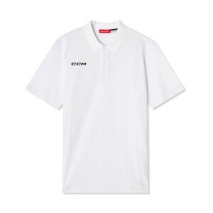 CCM Triko CCM Team Short Sleeve Polo SR, bílá, Senior, L