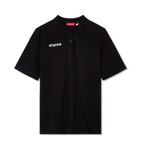CCM Triko CCM Team Short Sleeve Polo SR, černá, Senior, XXL