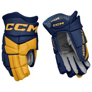 CCM Rukavice CCM Jetspeed FT880 JR, tmavě modrá-žlutá, Junior, 10"